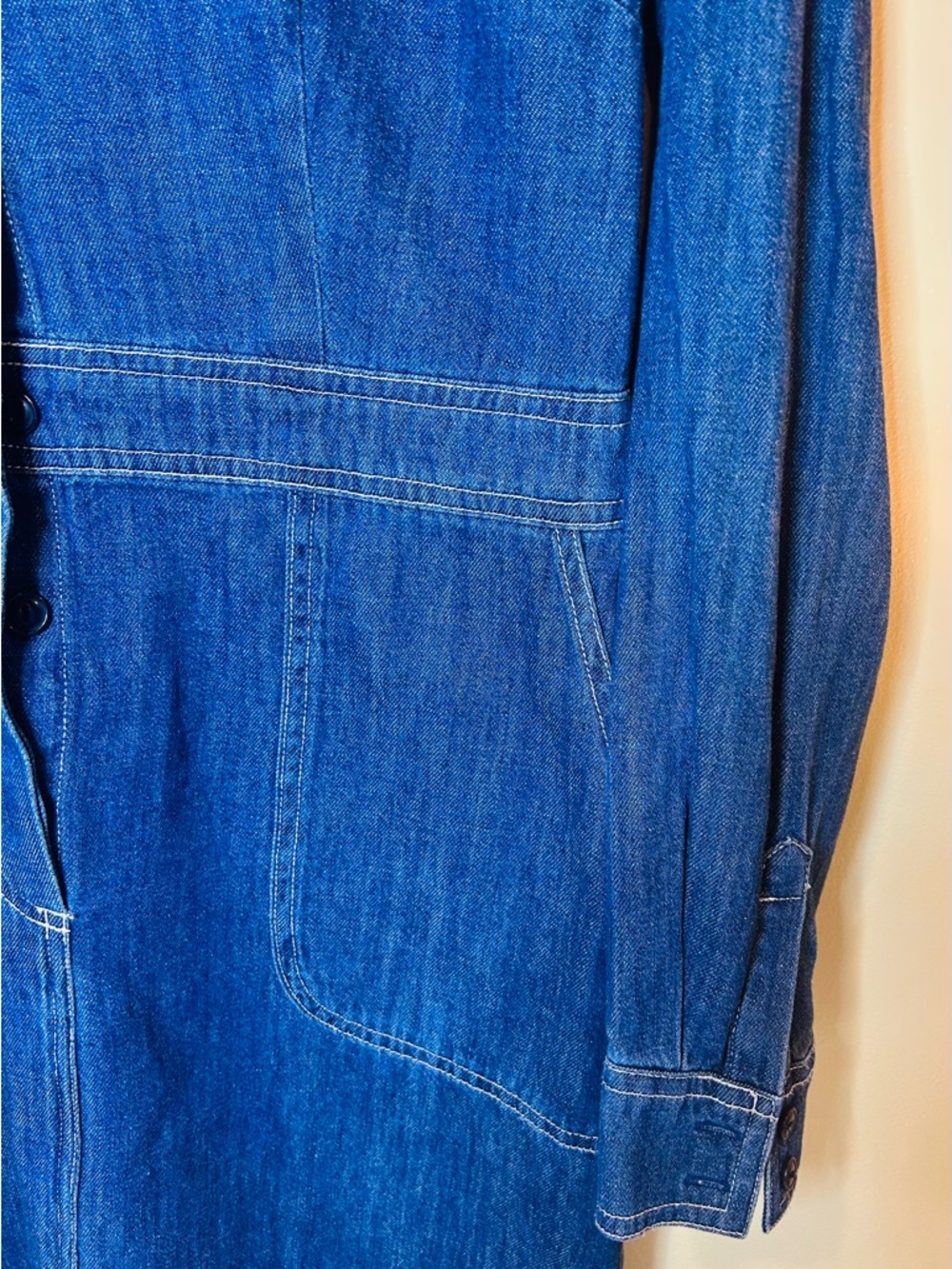 Boden Hadie Denim Chamber Shirt Dress Long Sleeve Pockets Size 12 - Picture 3 of 7